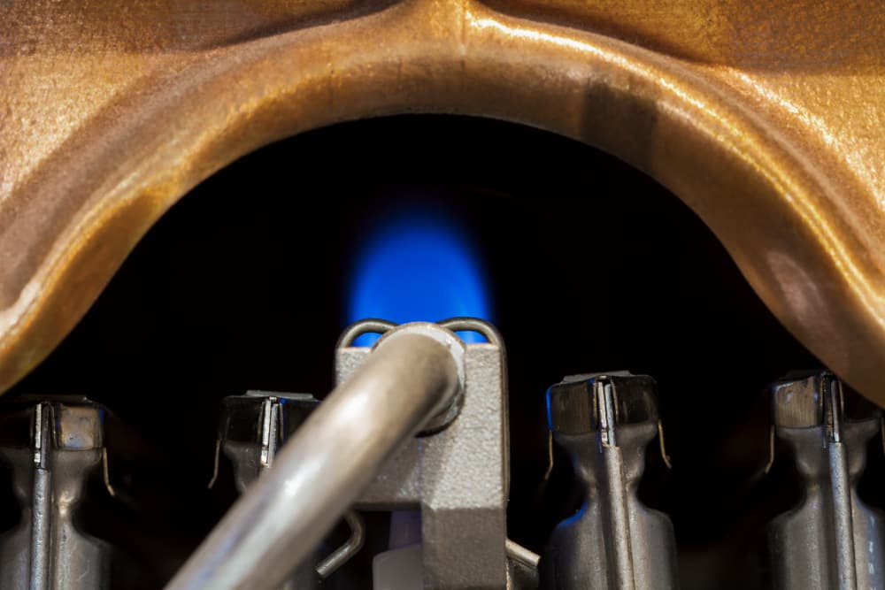 blue flame water heater pilot light